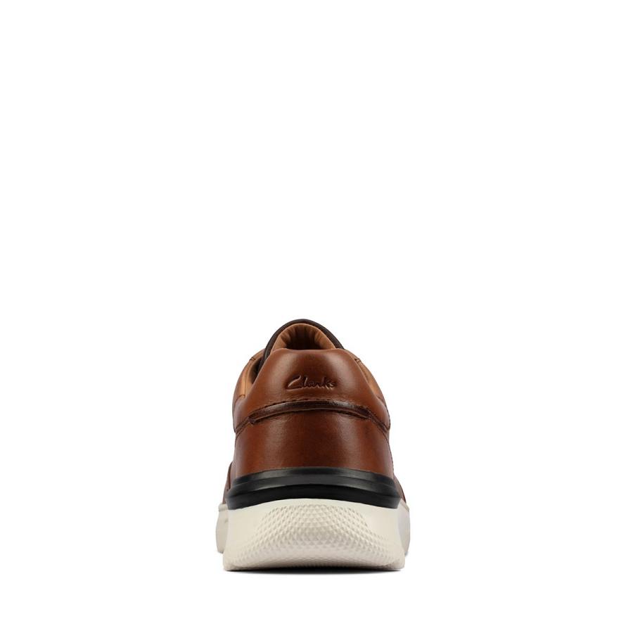 Brown Clarks Sprint Lite Lace Leather Men's Sneakers | SG_HZ99