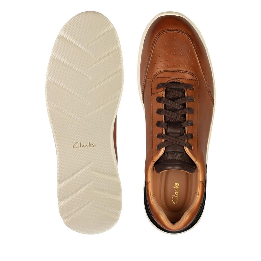 Brown Clarks Sprint Lite Lace Leather Men's Sneakers | SG_HZ99