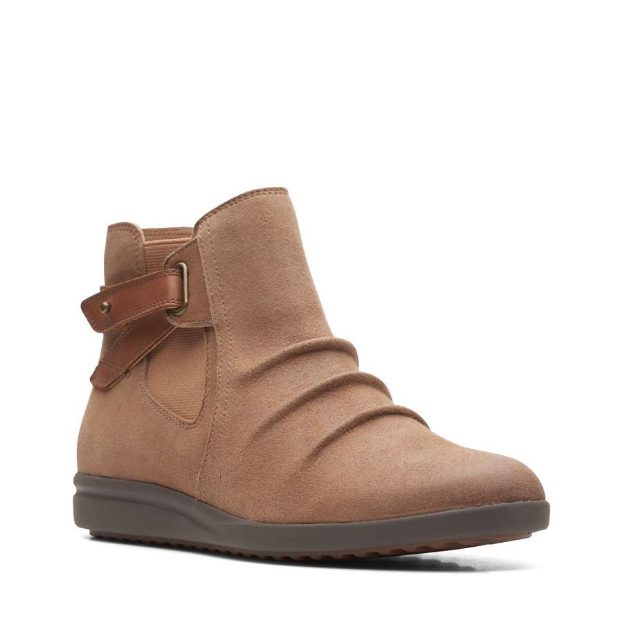 Brown Clarks Tamzen Mid Tan Suede Women's Boots | SG_WC357