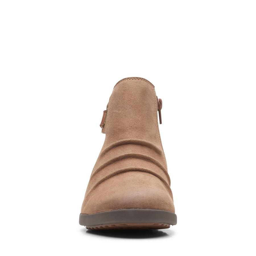 Brown Clarks Tamzen Mid Tan Suede Women's Boots | SG_WC357