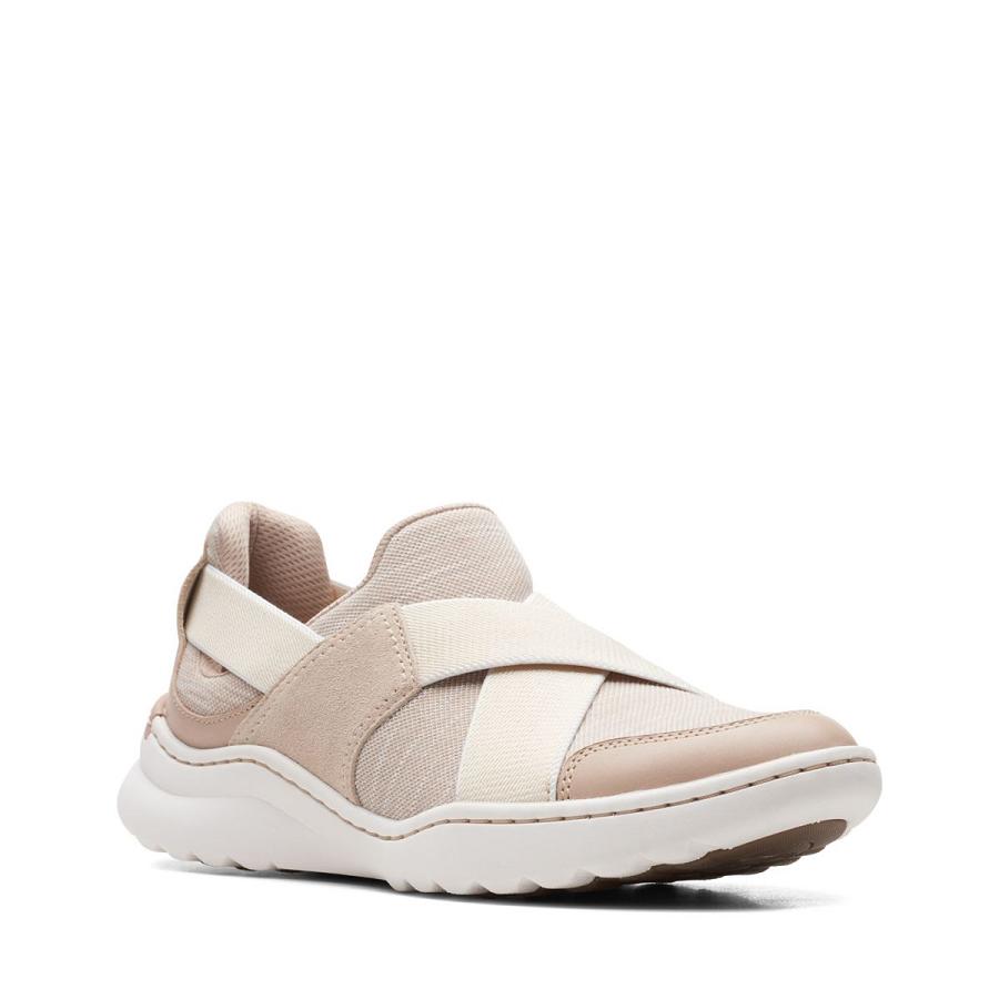 Brown Clarks Teagan Go Sand Combi Women's Sneakers | SG_FA362