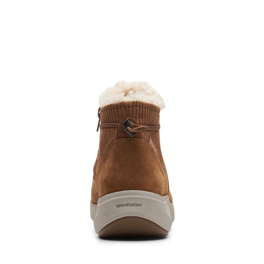 Brown Clarks Wave2.0 Alp Tan Suede Women's Boots | SG_FA386