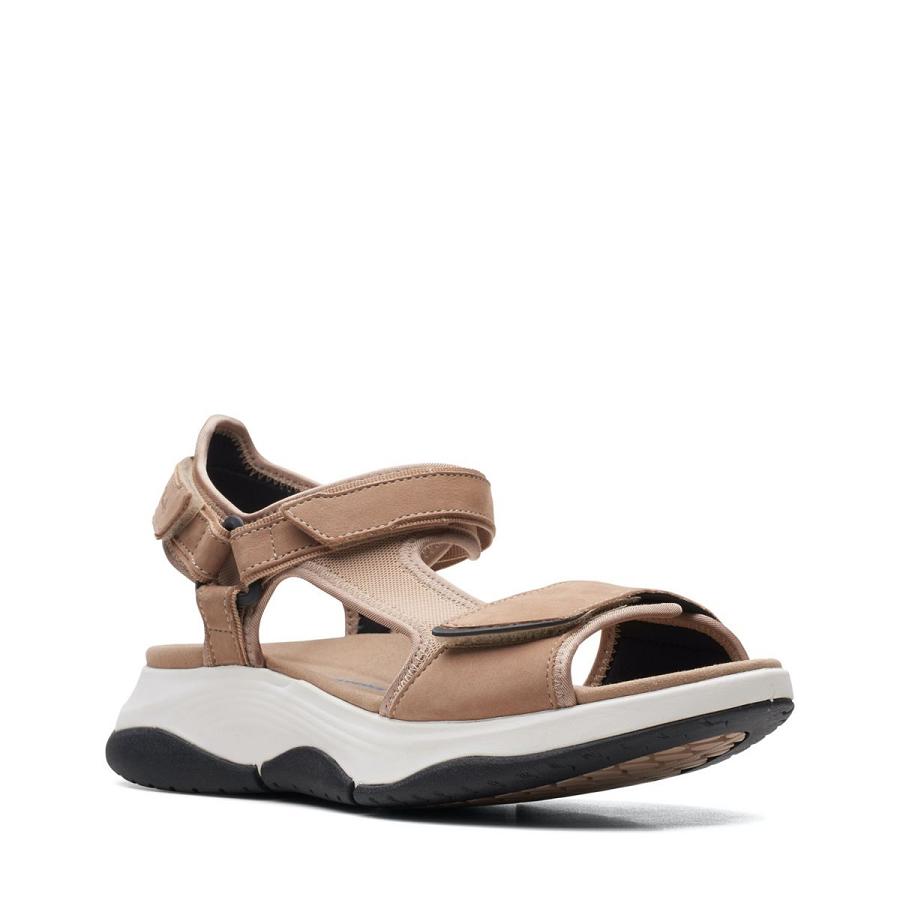 Brown Clarks Wave2.0 Skip. Sand Combi Women's Sandals | SG_WC393