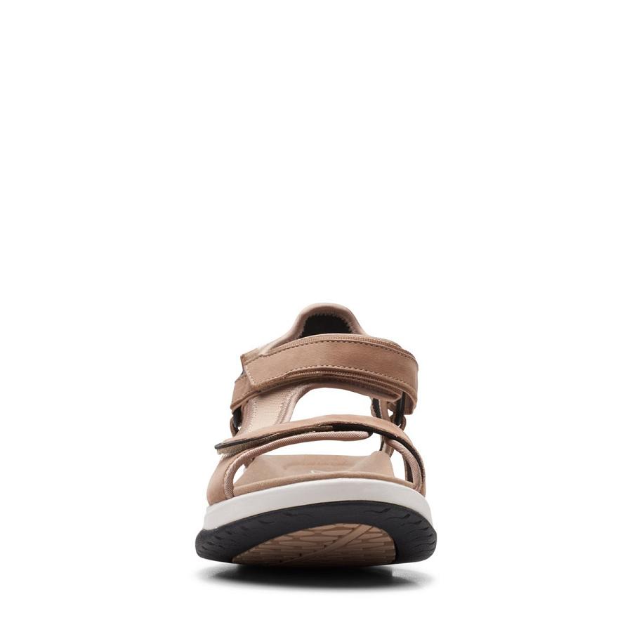 Brown Clarks Wave2.0 Skip. Sand Combi Women's Sandals | SG_WC393