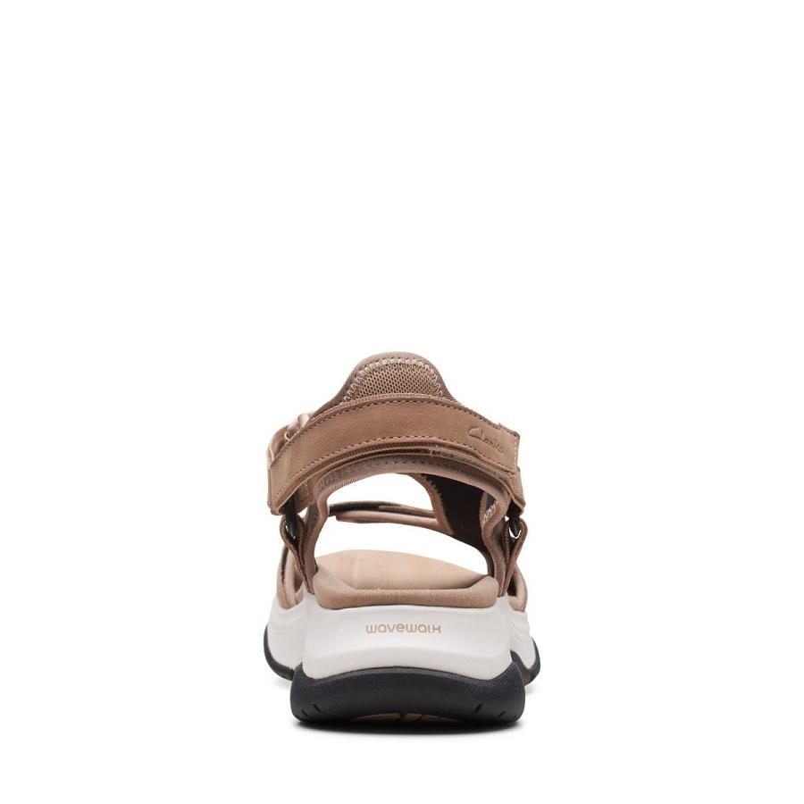 Brown Clarks Wave2.0 Skip. Sand Combi Women's Sandals | SG_WC393