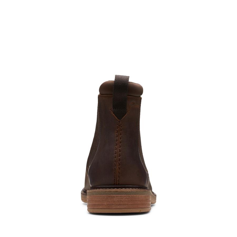 Chocolate Clarks Clarkdale Hall Leather Men's Boots | SG_RV12