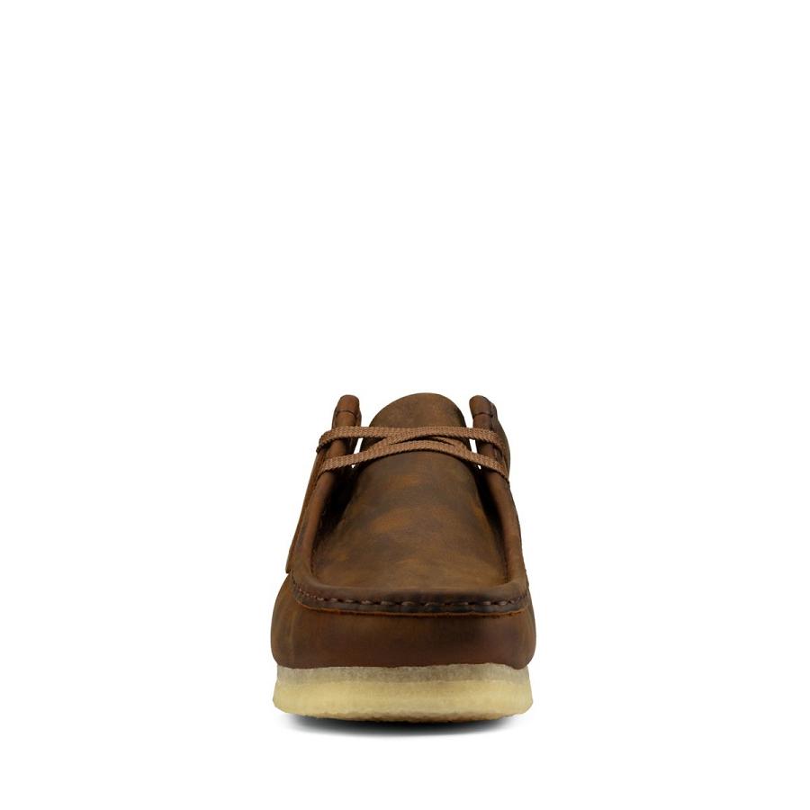 Chocolate Clarks Wallabee Beeswax Men's Shoes | SG_FA134