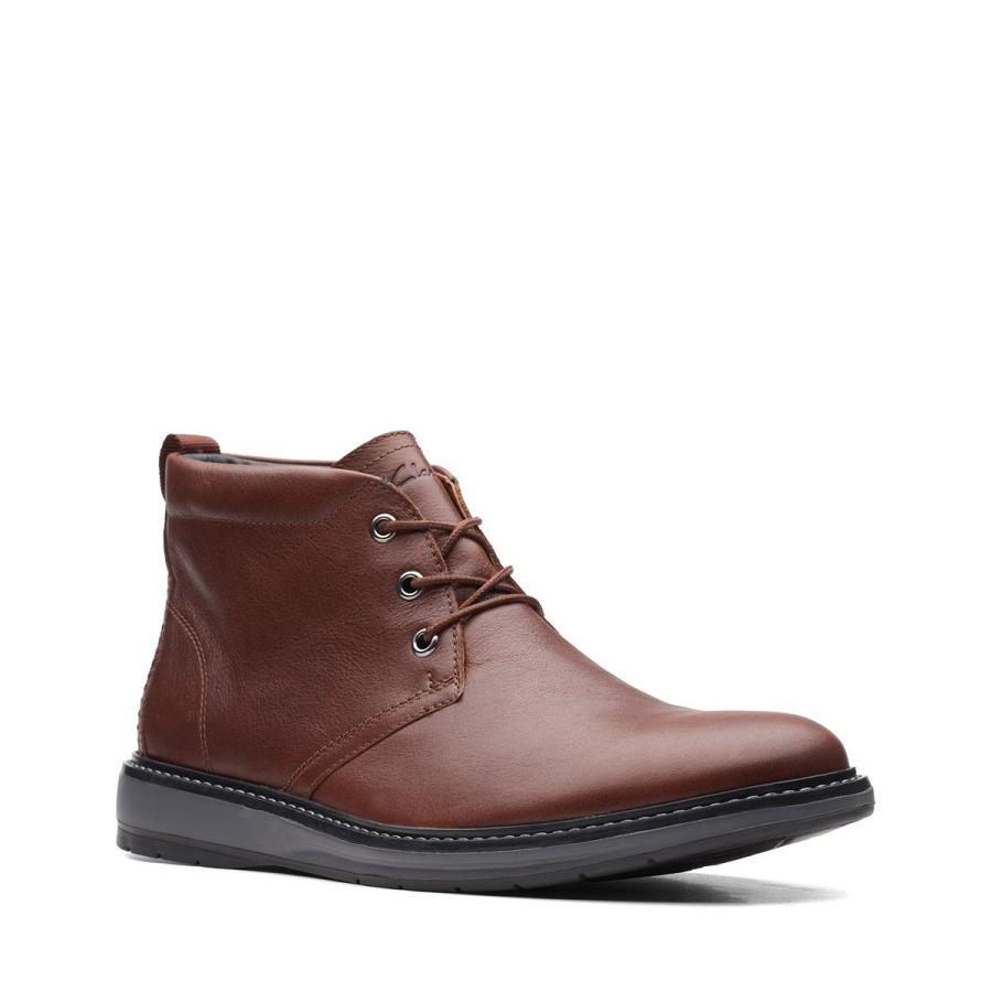 Dark Brown Clarks Chantry Desert Leather Men's Boots | SG_QF8