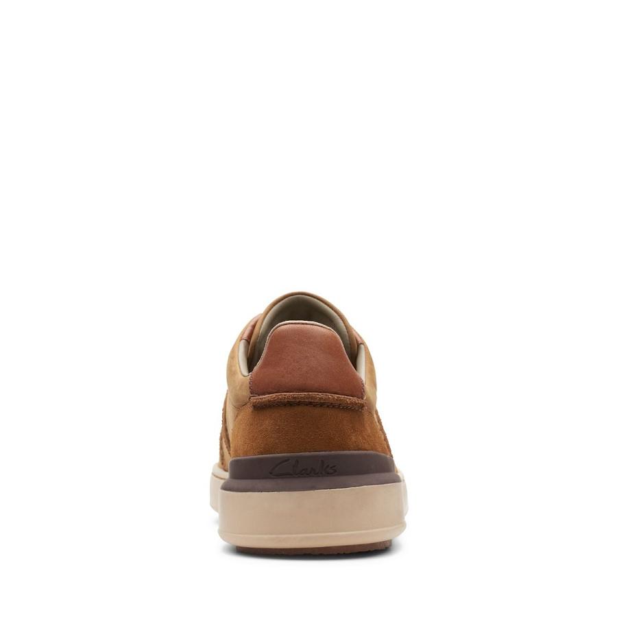 Dark Brown Clarks CourtLite Lo Men's Sneakers | SG_QF20