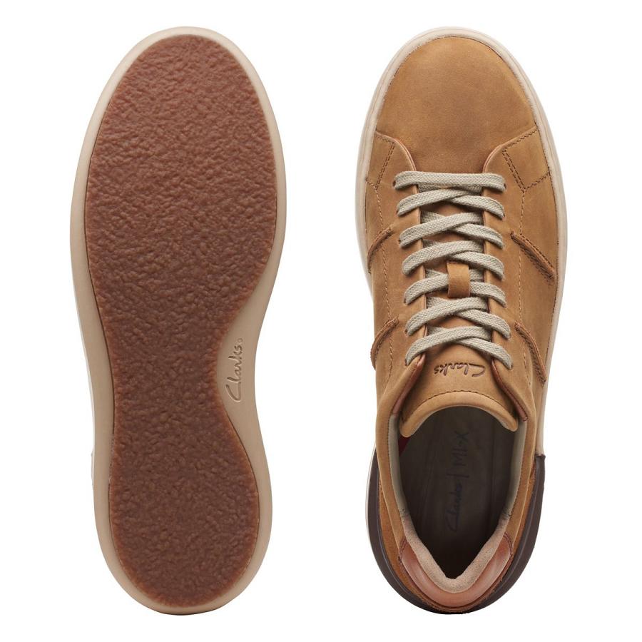 Dark Brown Clarks CourtLite Lo Men's Sneakers | SG_QF20