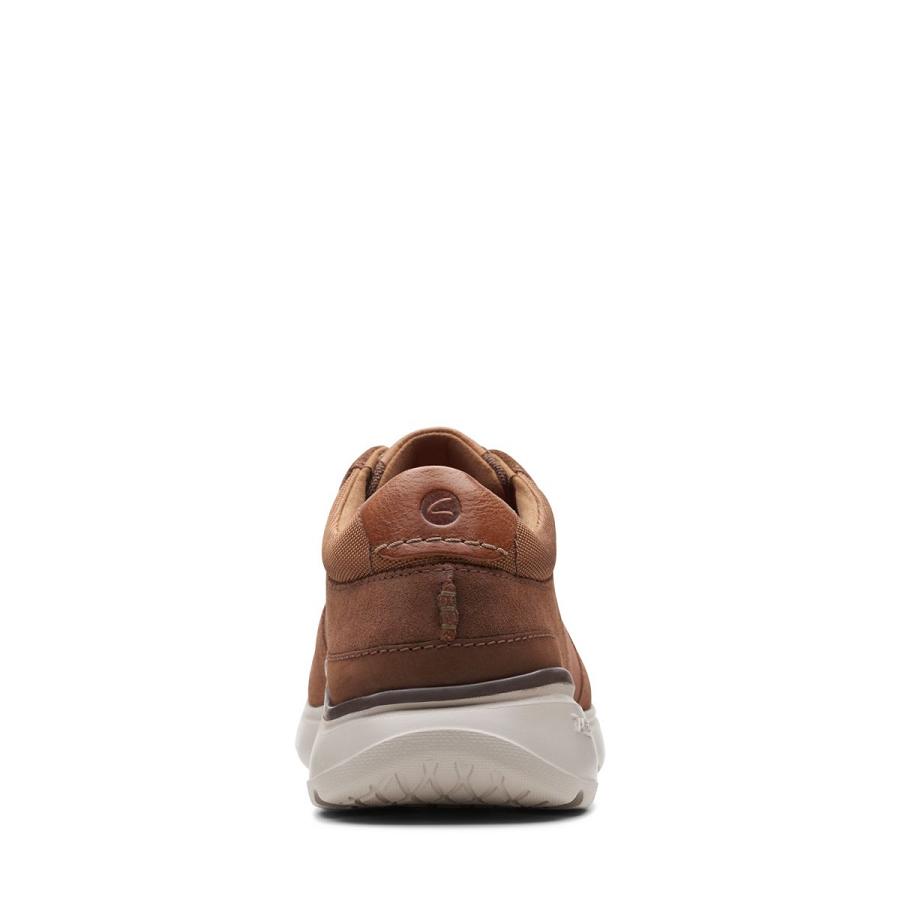 Dark Brown Clarks Gaskill Vibe Combi Men's Sneakers | SG_AH58