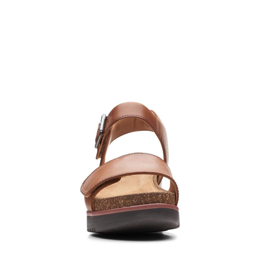 Dark Brown Clarks Lizby Strap Lea Women's Sandals | SG_KB275