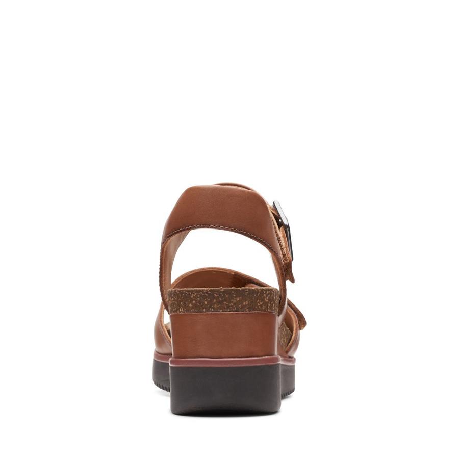 Dark Brown Clarks Lizby Strap Lea Women's Sandals | SG_KB275