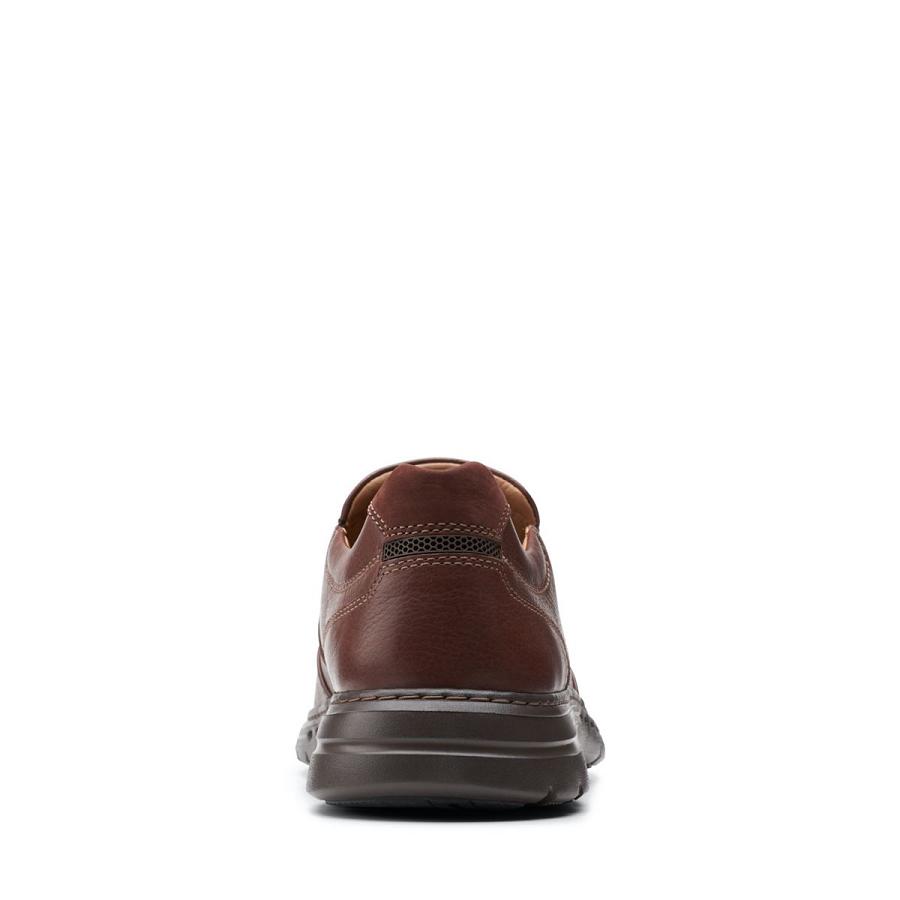 Dark Brown Clarks Un Brawley Step Leather Men's Shoes | SG_FA110