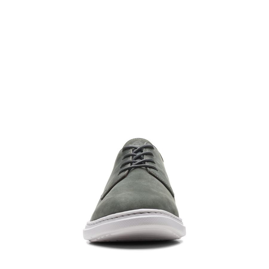 Dark Grey Clarks Dennet Low Nubuck Men's Sneakers | SG_HZ27