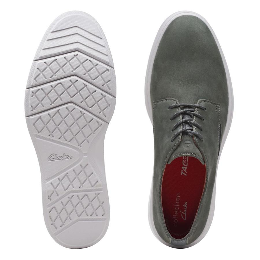 Dark Grey Clarks Dennet Low Nubuck Men's Sneakers | SG_HZ27