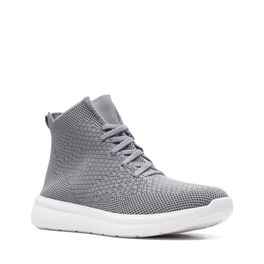 Dark Grey Clarks Ezera Mid Women's Sneakers | SG_JX232