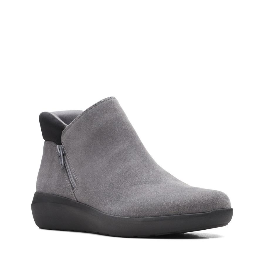 Dark Grey Clarks Kayleigh Mid Sde Women's Boots | SG_KB251