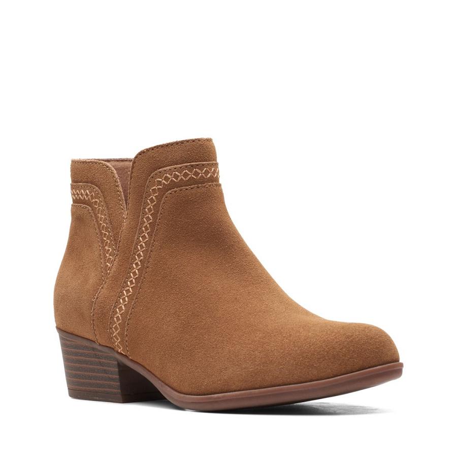 Dark Khaki Clarks Adreena Ease Women's Boots | SG_EQ145