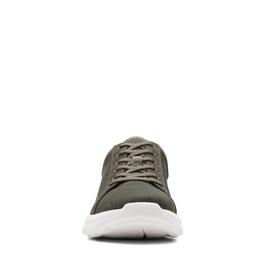 Dark Olive Clarks Ezera Lace Txt Women's Sneakers | SG_EQ229