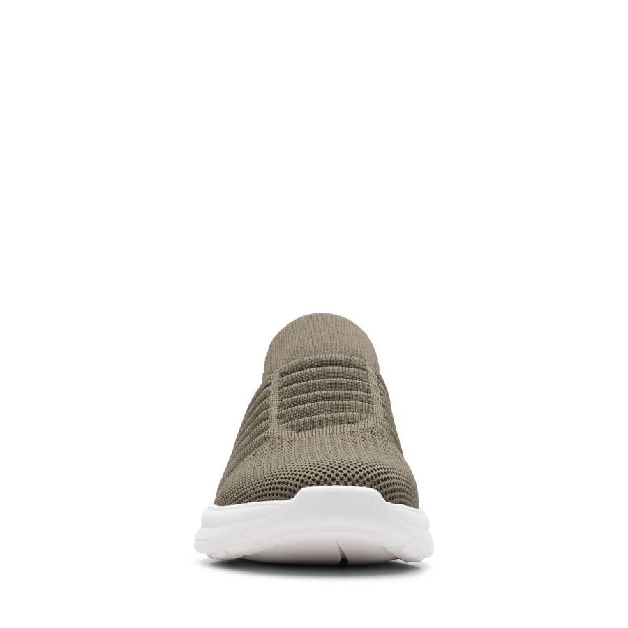 Dark Olive Clarks Ezera Walk Women's Sneakers | SG_NE234