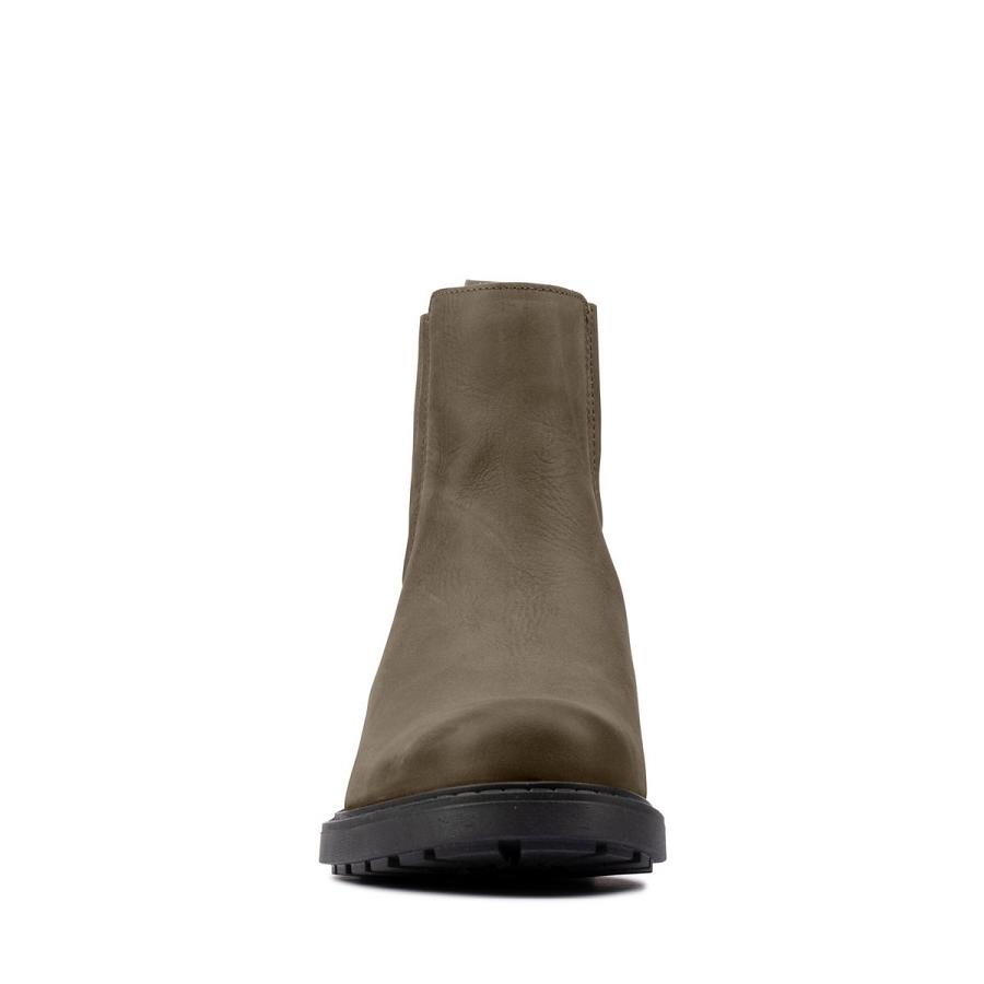 Dark Olive Clarks Orinoco2 Mid Lea Women's Boots | SG_EQ325