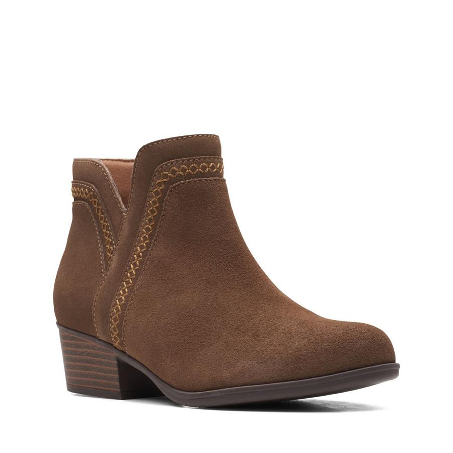 Grey Brown Clarks Adreena Ease Women's Boots | SG_HZ147