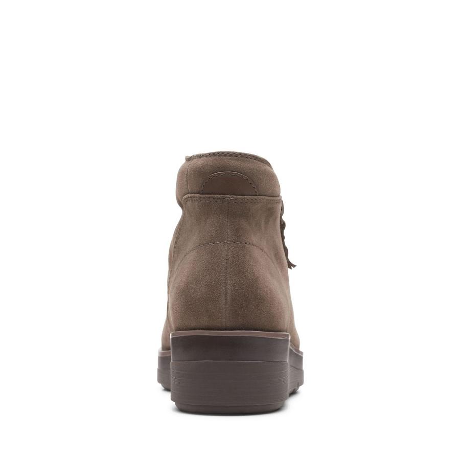 Grey Brown Clarks Shaylin Up Suede Women's Boots | SG_NE354