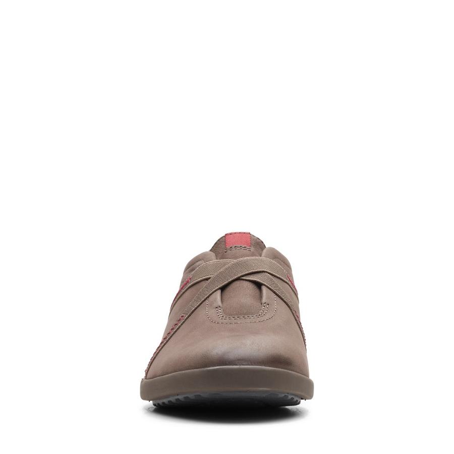 Grey Brown Clarks Tamzen Step Nubuck Women's Sneakers | SG_AH358