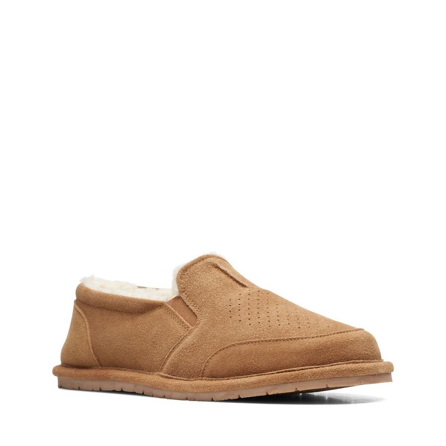 Khaki Clarks Cobie Burch Men's Slippers | SG_FA14