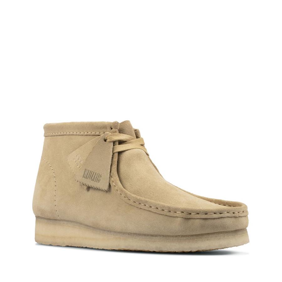 Khaki Clarks Wallabee Maple Suede Men's Boots | SG_WC117