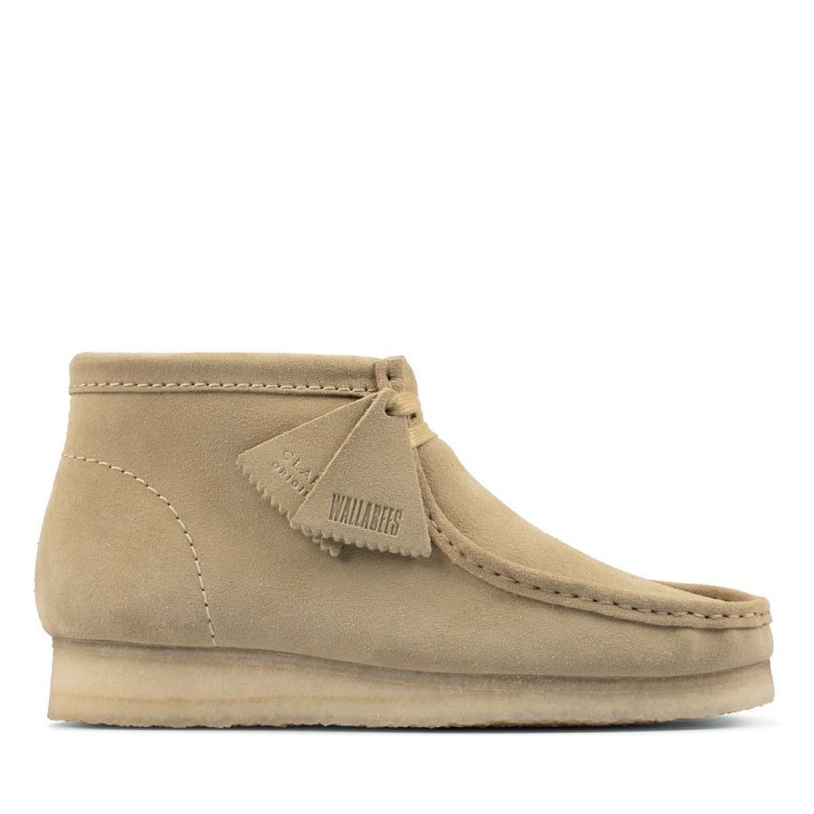 Khaki Clarks Wallabee Maple Suede Men\'s Boots | SG_WC117