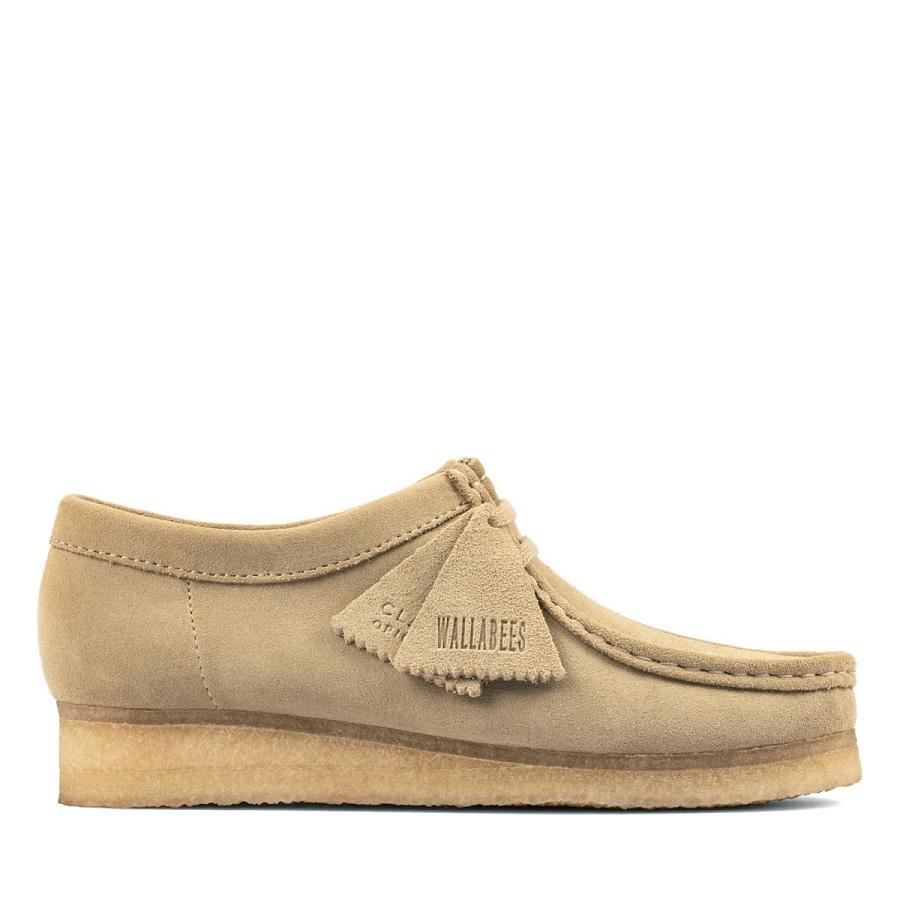 Khaki Clarks Wallabee Maple Suede Women\'s Shoes | SG_RV396