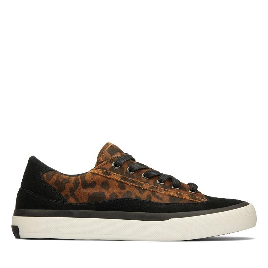 Leopard Clarks Aceley Lace Suede Women\'s Sneakers | SG_NE138