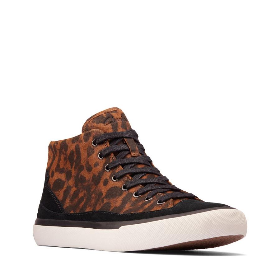 Leopard Clarks Aceley Zip Hi Suede Women's Boots | SG_WC141