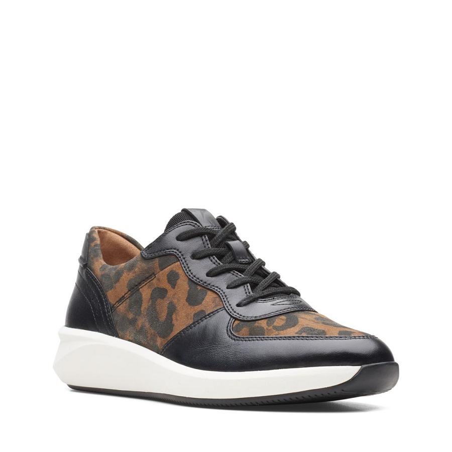 Leopard Clarks Un Rio Sprint PRT Comb Women's Sneakers | SG_HZ375