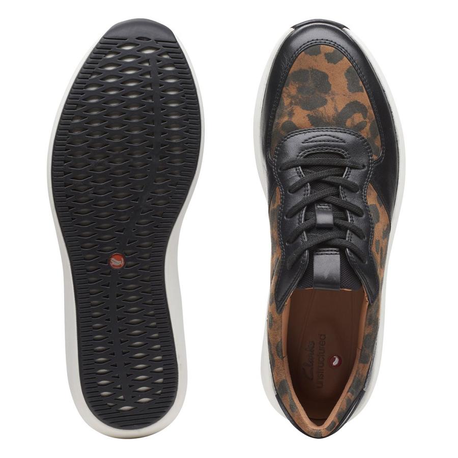 Leopard Clarks Un Rio Sprint PRT Comb Women's Sneakers | SG_HZ375