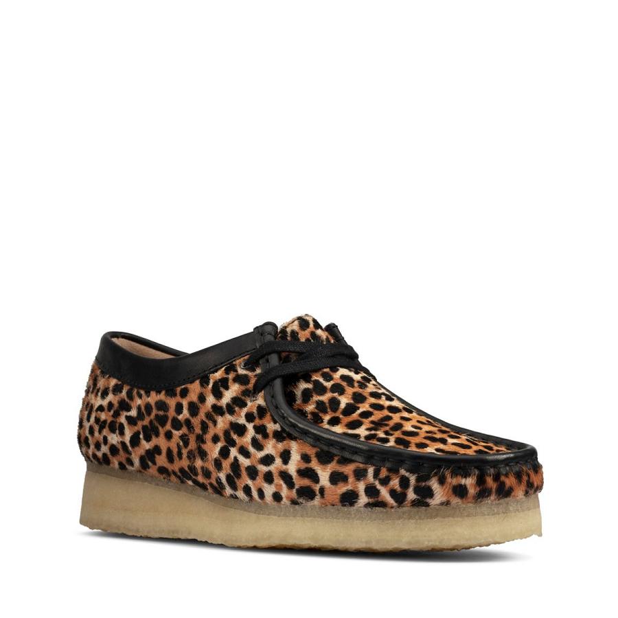 Leopard Clarks Wallabee Print Women's Shoes | SG_EQ397