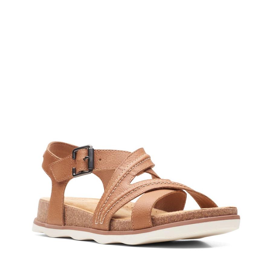 Light Brown Clarks Brynn Ave Lea Women's Sandals | SG_HZ171