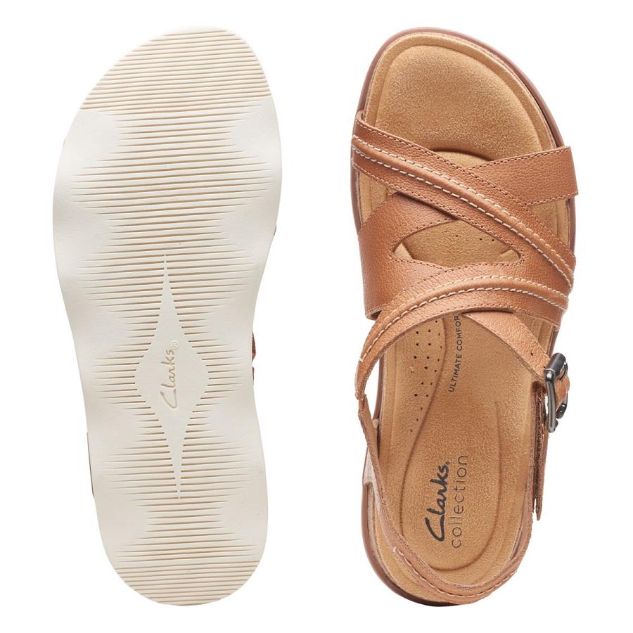 Light Brown Clarks Brynn Ave Lea Women's Sandals | SG_HZ171