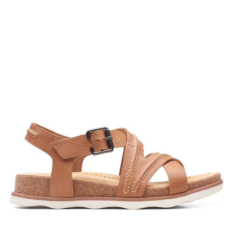 Light Brown Clarks Brynn Ave Lea Women\'s Sandals | SG_HZ171