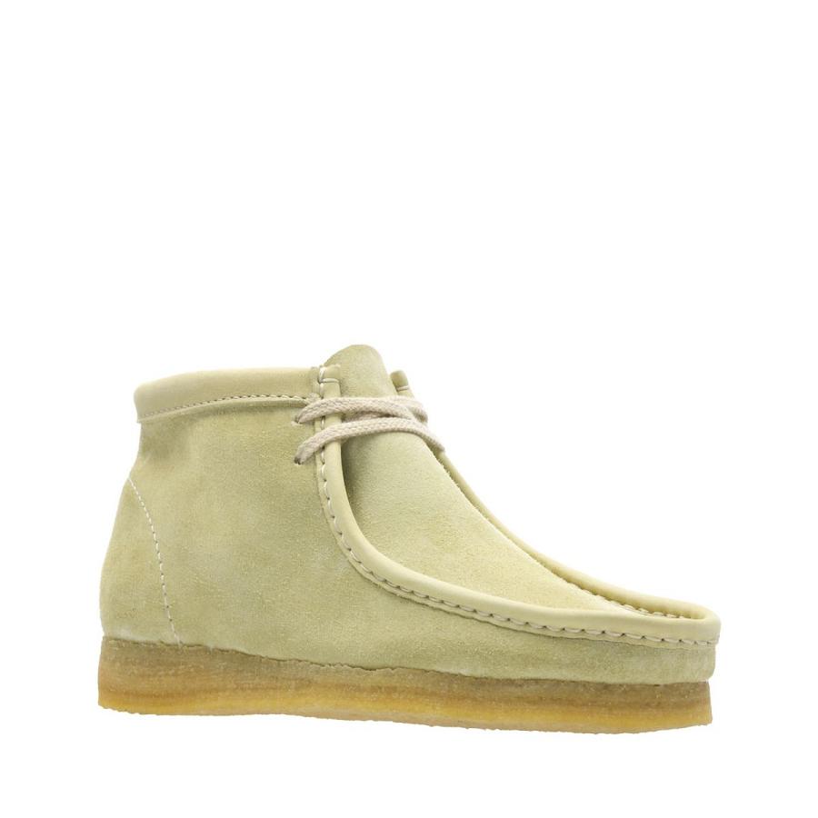 Light Green Clarks Wallabee Maple Suede Women's Boots | SG_NE402