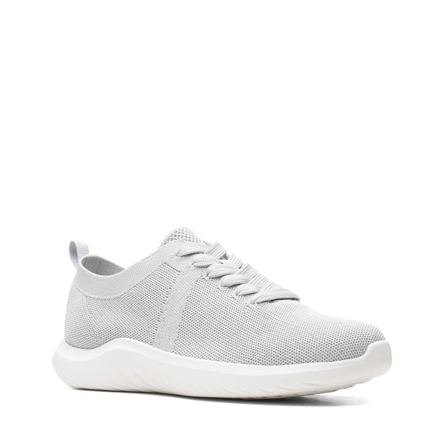 Light Grey Clarks Nova Glint Women's Sneakers | SG_BD305