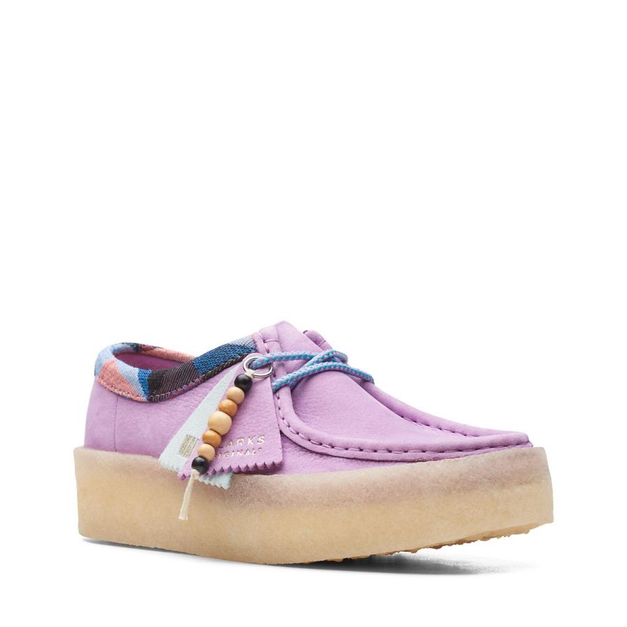 Light Purple Clarks Wallabee Cup Women's Shoes | SG_KB395