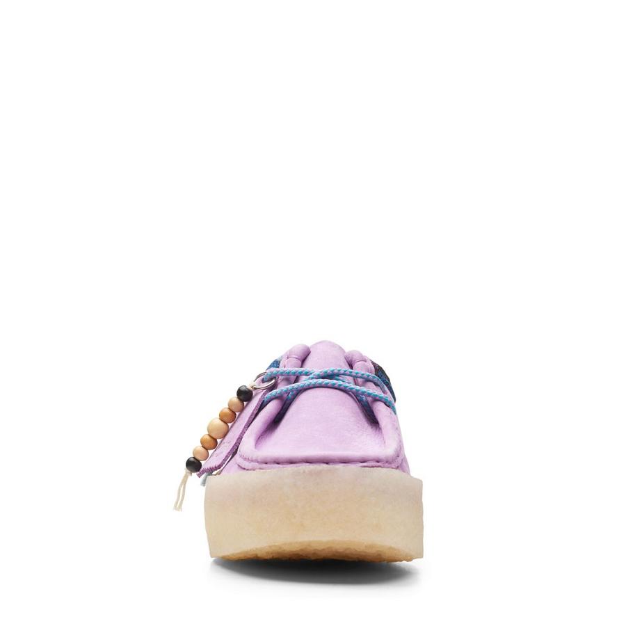 Light Purple Clarks Wallabee Cup Women's Shoes | SG_KB395