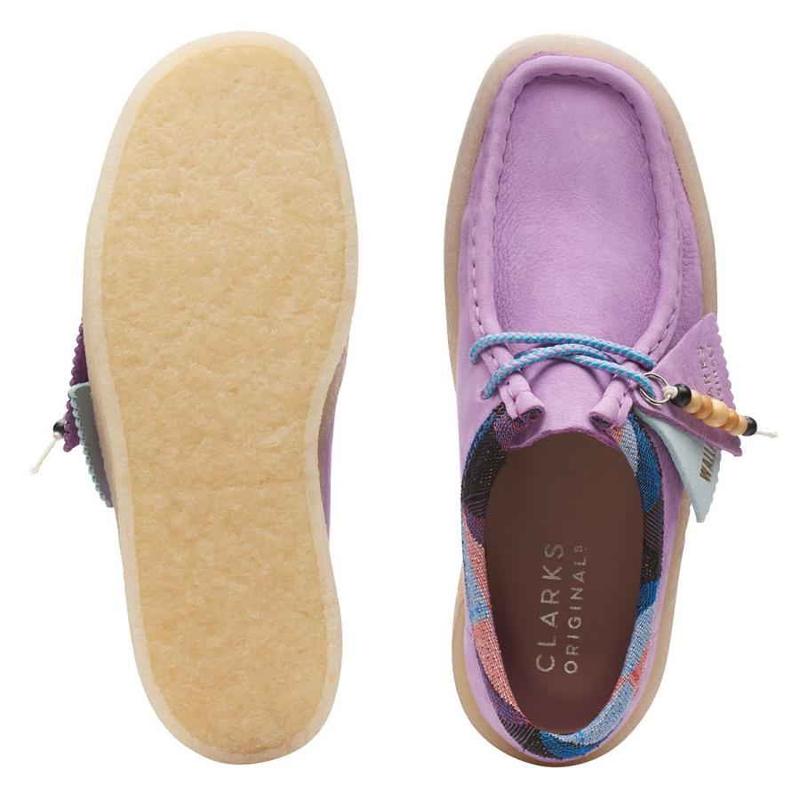 Light Purple Clarks Wallabee Cup Women's Shoes | SG_KB395