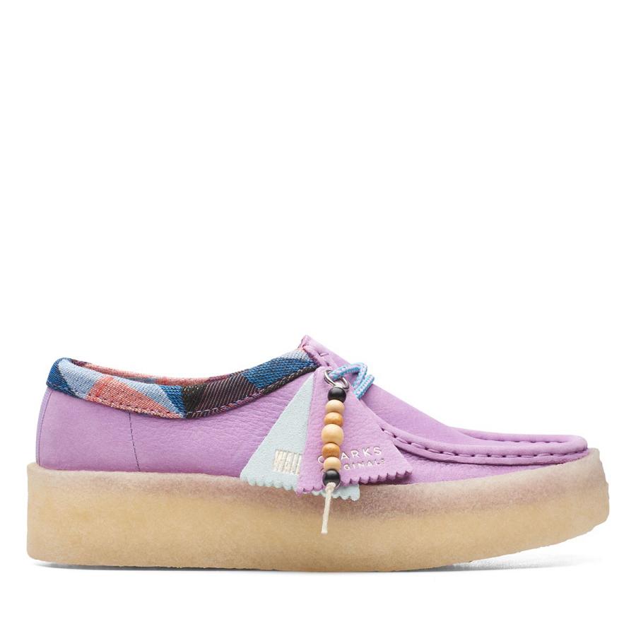 Light Purple Clarks Wallabee Cup Women\'s Shoes | SG_KB395