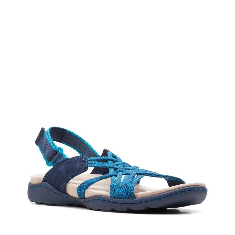 Navy Clarks Amanda Ease Combi Women's Sandals | SG_KB155