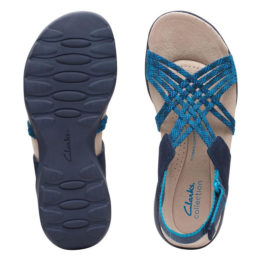 Navy Clarks Amanda Ease Combi Women's Sandals | SG_KB155