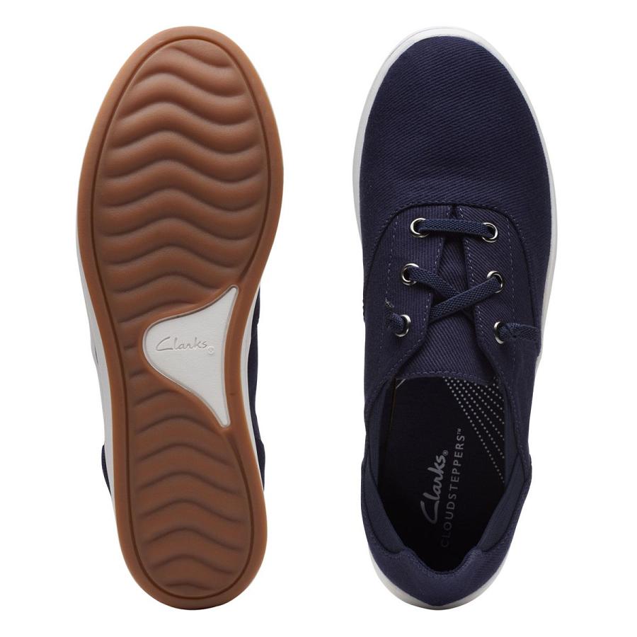 Navy Clarks Breeze Ave Women's Sneakers | SG_FA170